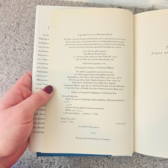 Blink: The Power of Thinking Without Thinking Malcolm Gladwell Hardcover - Picture 6 of 6